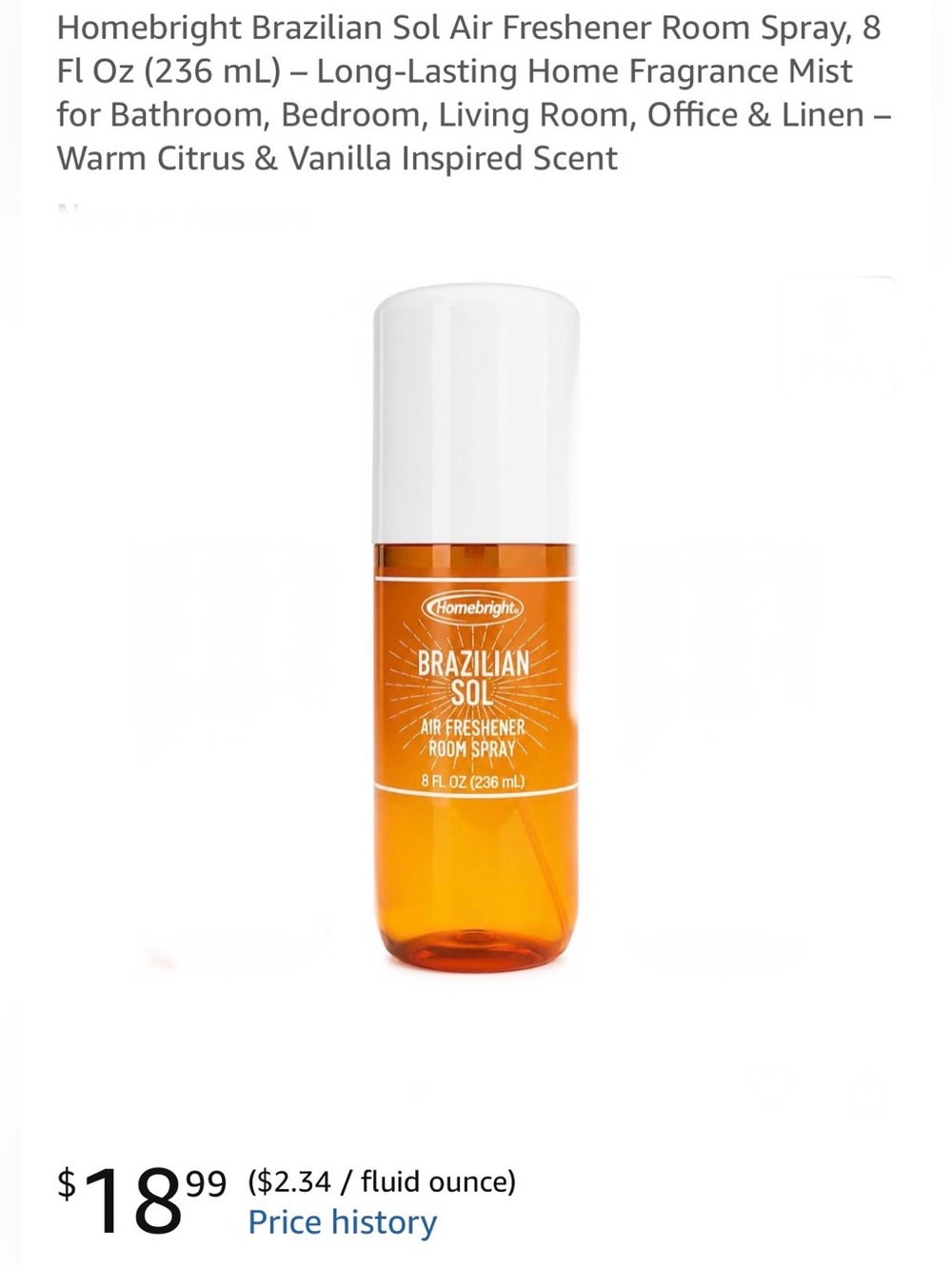 Brazilian Sol Orange Room Spray – Refreshing Citrus Home Fragrance